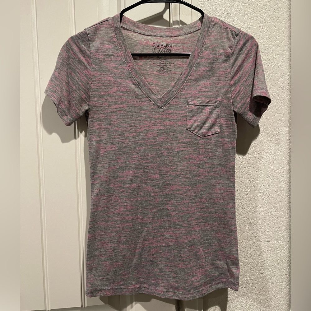 Sirens and Dolls Shirt, Gray and Pink, Size XS